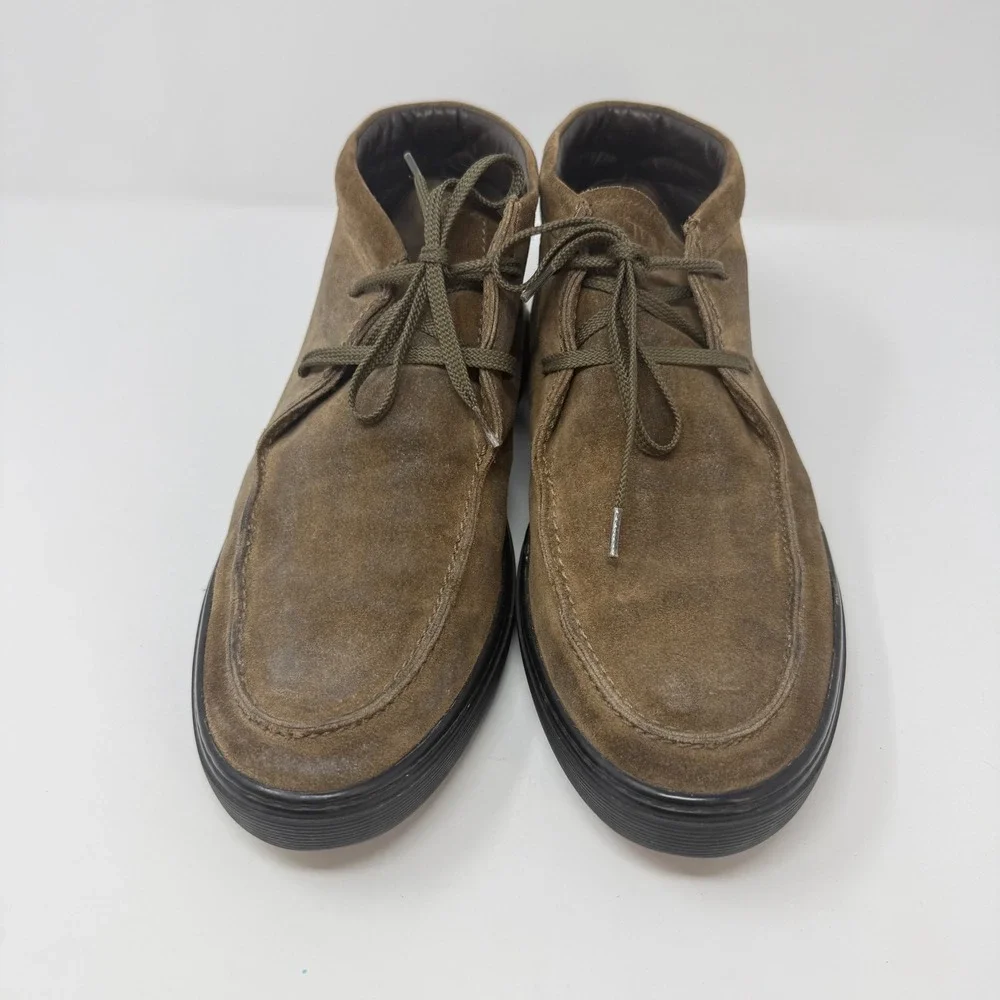 Tods Mens Size 9 Brown Suede Chukka Boots Moc Toe Lace Up Made in Italy